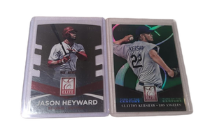 lot 1056 image: Elite Jason Heyward Baseball Trading Cards Lot 2 Cards Low Numbered Serial Cards