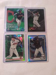 lot 1058 image: Sports Cards Lot 4 Baseball Trading Cards Bowmans Next Generation Platinum Presence Chrome and Prospect Numbered Cards