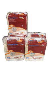 lot 52471 image: Tranquility SmartCore Disposable Briefs XL 12-Count Lot of 5 Packages