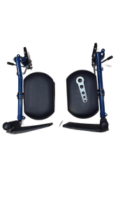 lot 52483 image: Pair of Wheelchair Leg Rests  Footrest Assemblies  Black & Blue