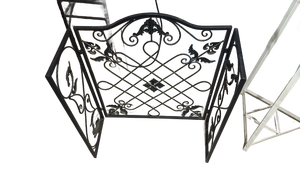 lot 52491 image: Black Ornamental Metal Fireplace Screen Gate