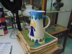 lot 3539 image: Large Flat Earth Pitcher