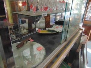 lot 3551 image: Remaining Contents of display Case - Cast Iron cover and More