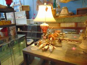 lot 3932 image: Red Lamp and Dolls