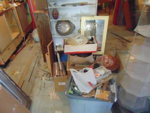 lot 3953 image: 3 Boxes in Front of WallShelf system - take them all