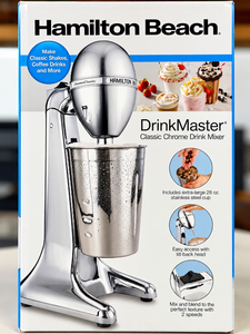 lot 1004 image: Hamilton Beach DrinkMaster Classic Chrome Drink Mixer - 28-Oz Stainless Steel Cup&nbsp