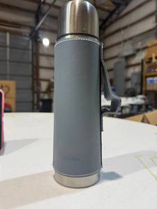 lot 1021 image: Mr. Coffee 23-Oz Leatherette Stainless Steel Insulated Thermal Bottle&nbsp
