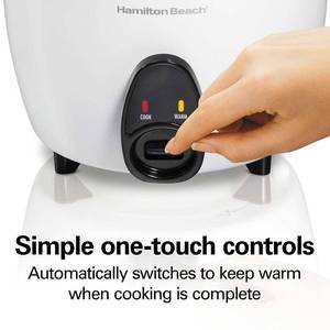 lot 1026 image: Hamilton Beach 16-Cup Rice Cooker &amp Food Steamer with Steam Basket-White&nbsp