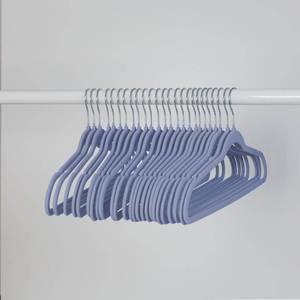 lot 1034 image: Richards Homewares 30-Pc Non-Slip FeltVelvet Clothes Hangers- Blue&nbsp