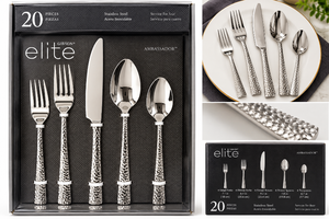 lot 1035 image: Gibson Elite Ambassador 20-Pc Stainless Steel Flatware Set -Service for 4 - NEW&nbsp