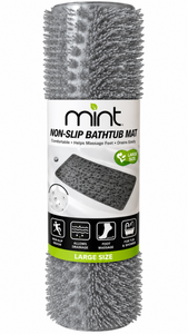 lot 1046 image: J&ampV Textiles Mint Large 15 x 27 Non-Slip Textured Bathtub Mat- Gray