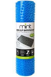 lot 1059 image: J&ampV Textiles Mint Large 15 x 27 Non-Slip Textured Bathtub Mat- Blue