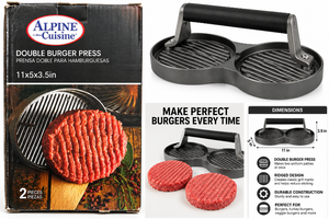 lot 1086 image: Alpine Cuisine Double Burger Press -11 x 5 x 3.5-2-Piece
