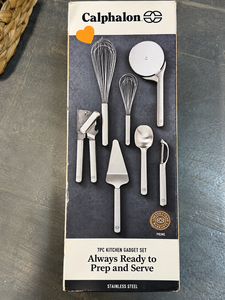 lot 1092 image: Calphalon Prime 7-Piece Stainless Steel Kitchen Gadget Set -New in Box