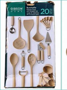 lot 1094 image: Gibson Home Burchette 20-Piece Nylon Kitchen Tool &amp Gadget Set -Taupe&nbsp