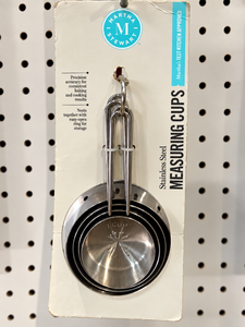 lot 1096 image: Martha Stewart Stainless Steel Measuring Cups-Nesting Set with Storage Ring&nbsp