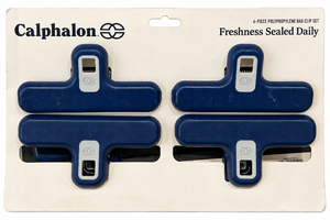 lot 1098 image: Calphalon 4-Piece Polypropylene Bag Clip Set -Navy Blue - Freshness Sealing Clips&nbsp