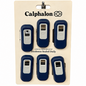 lot 1099 image: Calphalon 6-Piece All-Purpose Bag Clip Set -Navy BlueGray