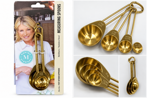 lot 1103 image: Martha Stewart Richburn 4-Piece Gold Stainless Steel Measuring Spoon Set