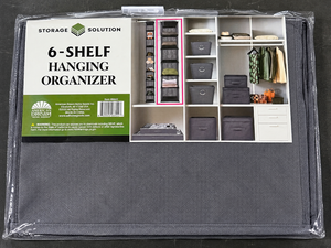 lot 1104 image: Storage Solution 6-Shelf Hanging Closet Organizer-Gray -Foldable Fabric Storage&nbsp