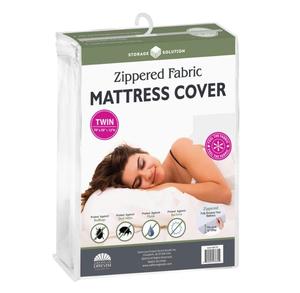 lot 1110 image: Storage Solution Zippered Fabric Mattress Cover-Twin Size-Bed Bug, Dust Mite, Fluid &amp Bacteria Protection&nbsp