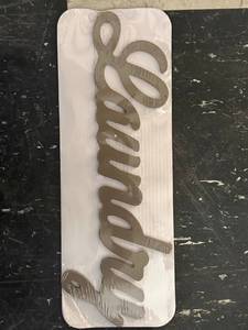 lot 1132 image: Decorative Laundry Script Wall Sign - Neutral Farmhouse Home Decor&nbsp
