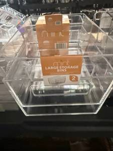 lot 1139 image: Mint Large Clear Stackable Storage Bins-2 Pack - Home Organization