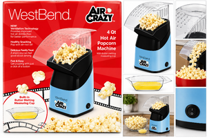lot 1147 image: West Bend Air Crazy 4 Qt Hot Air Popcorn Maker-Blue&nbsp