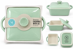 lot 1163 image: Martha Stewart Mini Stoneware Casserole Dish w Lid - Mint Green - 8 oz -&nbsp