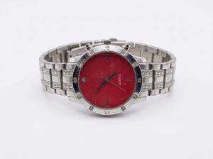 lot 63923 image: Quartz Wristwatch Red Dial Silver Tone Bracelet
