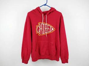 lot 63973 image: Fresh Karma Chiefin Arrowhead Graphic Pullover Hoodie Size XL Red