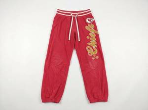 lot 63978 image: Kansas City Chiefs Girls Jogger Sweatpants Red Glitter Script Logo Size 810