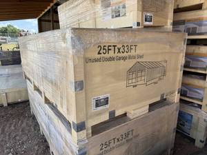 lot 10359 image: Unused SDLANCH 25ft x 33ft Double Garage Metal Shed (SDL2533DGMS)