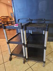 lot 12827 image: (2) Rolling Carts  Cambro and Qualite
