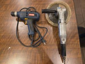 lot 18653 image: Ryobi Corded Drill Driver & Chicago Pneumatic Polisher