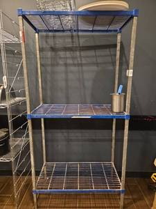 lot 12675 image: Industrial Metal Shelving Unit 3-Shelf Storage Rack