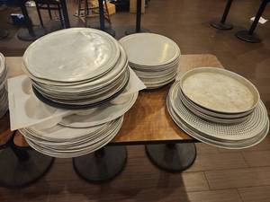 lot 12731 image: (100) Assorted Lot of Commercial Perforated Pizza Pans  Varying Sizes&nbsp