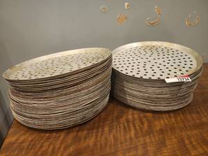lot 12734 image: (80) Commercial Perforated Pizza Pans  14in