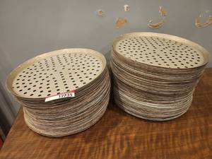 lot 12735 image: (120) Commercial Perforated Pizza Pans  14in
