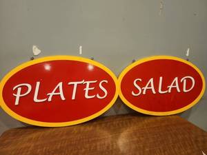 lot 12741 image: Oval Signage Set  Plates, Salad&nbsp