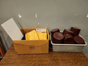 lot 12751 image: Assorted Lot  Salad Bar Holders, Wood Sand and More