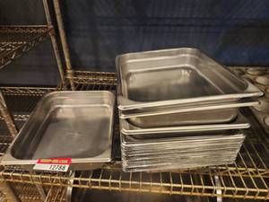 lot 12788 image: Stainless Steel Hotel Steam Table Pans - Lot of 25