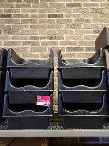 lot 12804 image: (6) Black Molded Plastic Stackable Booster Seats