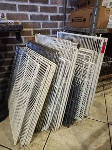 lot 12823 image: Lot of Assorted Wire Refrigerator Shelves - White, Gray & Chrome-Finish
