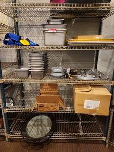 lot 12829 image: Lot of Stainless Steel Steam Table Pans, Trays &amp Disposal Parts
