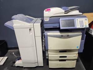 lot 12863 image: Toshiba e-Studio 4540c Color Copier w MJ-6103N Hole Punch Finisher