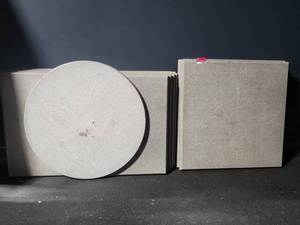 lot 12866 image: (15) Granite-Look Tabletops  Round &amp Square Speckled Gray