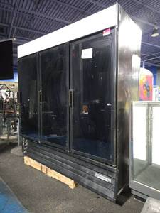 lot 12871 image: Beverage-Air 3-Door Glass Door Reach-In Merchandiser Refrigerator  Model MT72