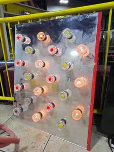 lot 14873 image: Lights-N-Motion Chase Light Panel w 3-150W-ES Sign Flasher and 20 Bulbs