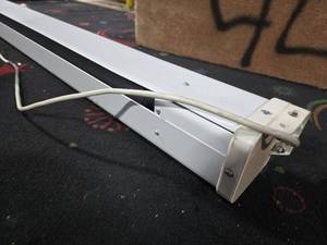 lot 14879 image: White Projection Screen Housing w Mounting Brackets and Power Cord